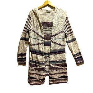 Point Zero Beige Blue Purple Cardigan ladies Sweater size Extra Large